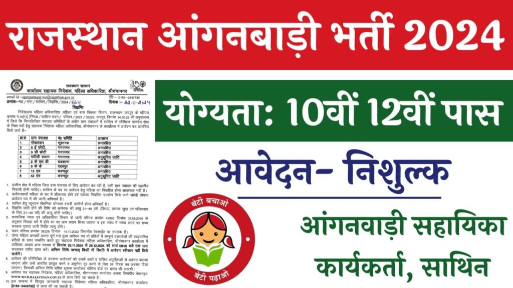 Rajasthan Anganwadi Recruitment 2024