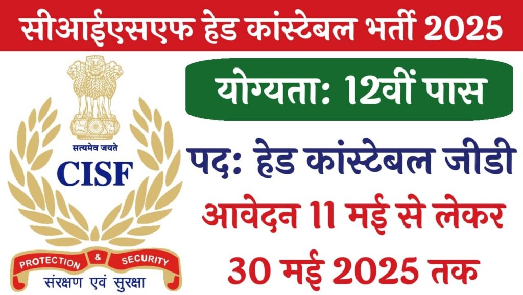 CISF Head Constable Recruitment 2025