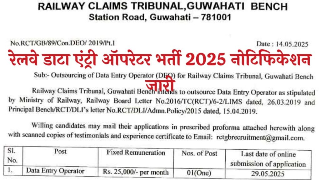 Railway Data Entry Operator Recruitment 2025