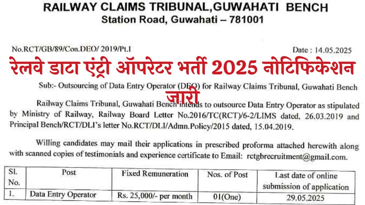 Railway Data Entry Operator Recruitment 2025