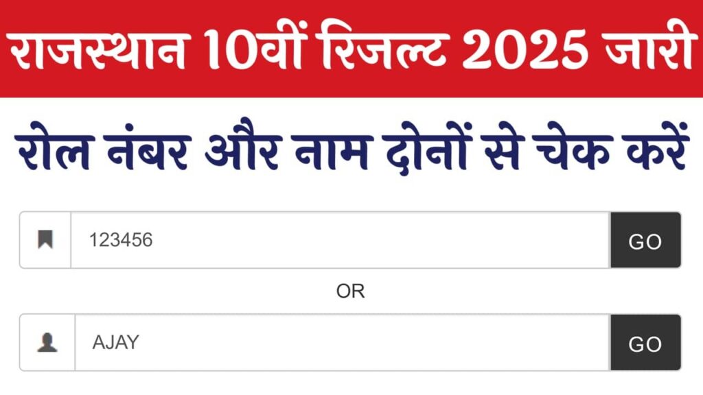 Rajasthan Board 10th Result 2025