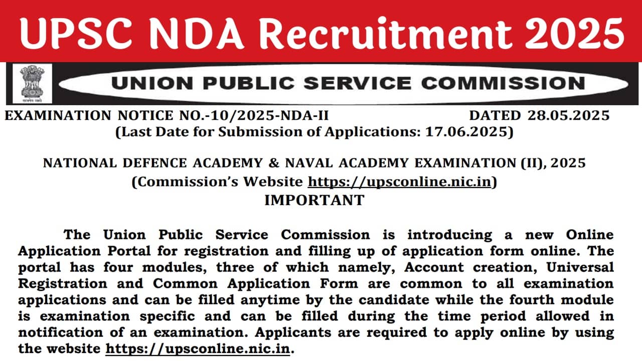 UPSC NDA Recruitment 2025