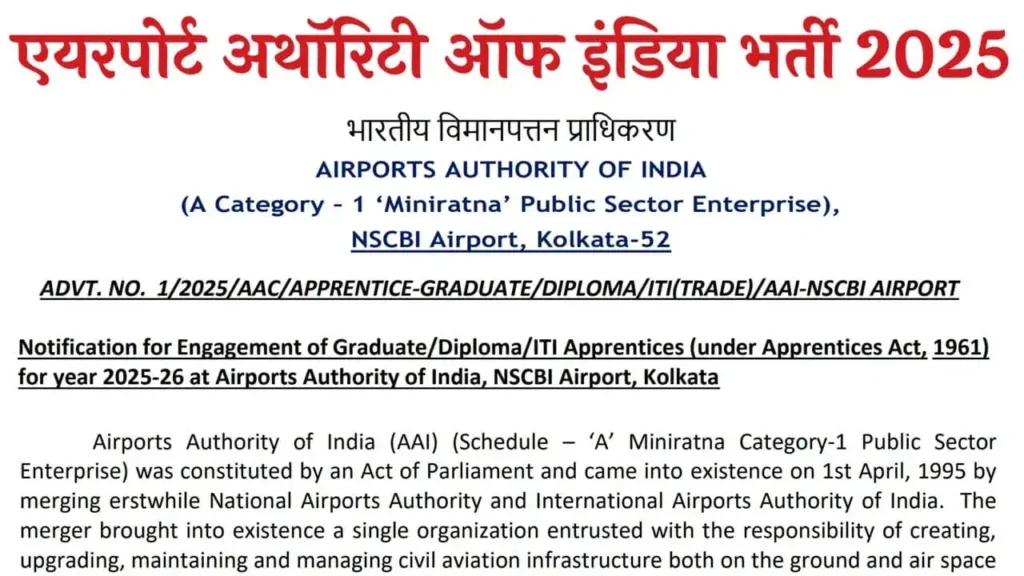 AAI Apprentice Recruitment 2025